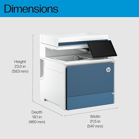 HP Color Laserjet Enterprise MFP 5800zf Printer, Print, Scan, Copy, Best for Business (58R10A)