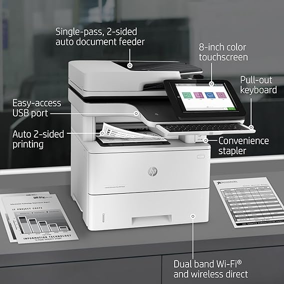 HP LaserJet Enterprise MFP M528z Wireless Monochrome All-in-One Printer with built-in Ethernet & 2-sided printing (1PV67A) White