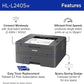 Brother HL-L2405W Wireless Compact Monochrome Laser Printer with Mobile Printing, Black & White Output | Includes Refresh Subscription Trial(1), Works with Alexa